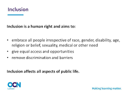 what inclusion means in health and social care
