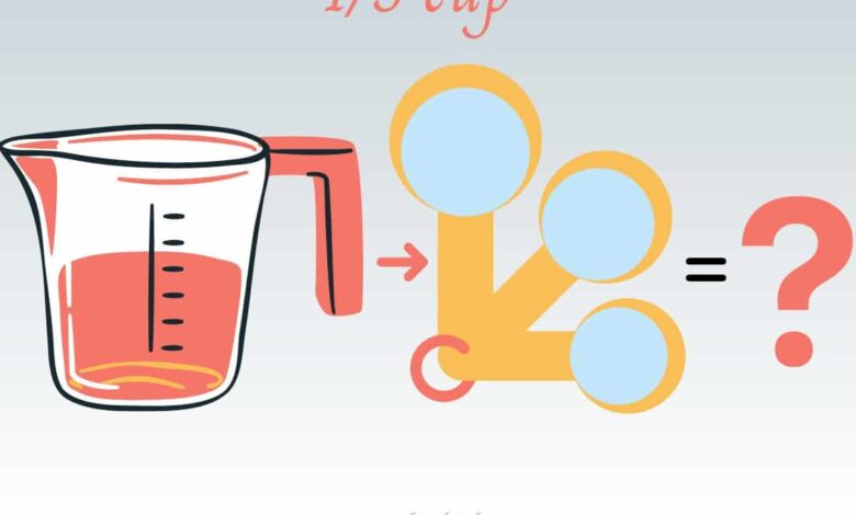 how many teaspoons in 1/3 cup