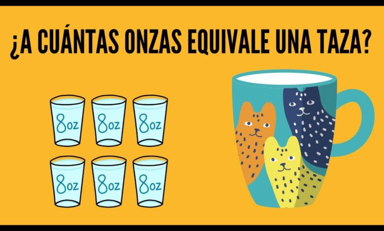 una taza cuantas oz son