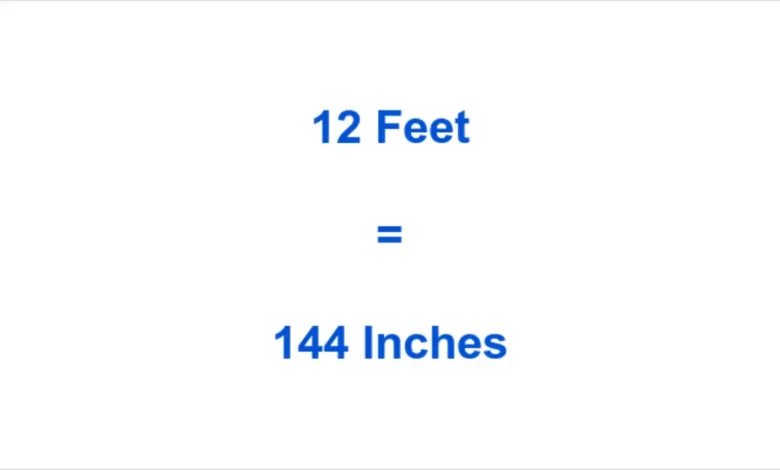 how many inches is 12 ft