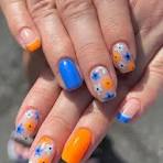 blue and orange nails