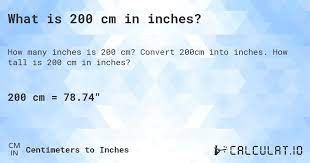 how many inches is 200 cm